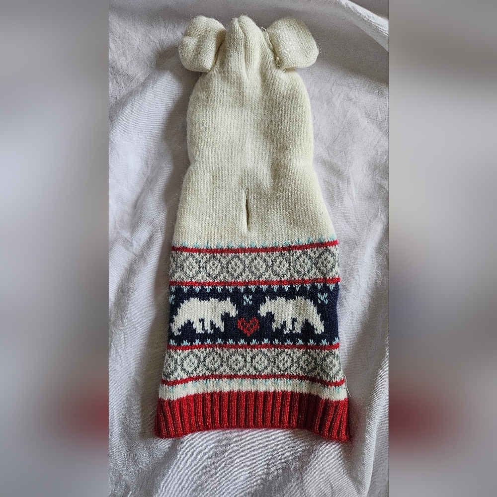 Dog Polar Bear Knit Hoodie XXS